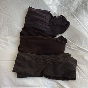 Bundle of 3 Brown tights 2 opaque 1 more sheer sz S